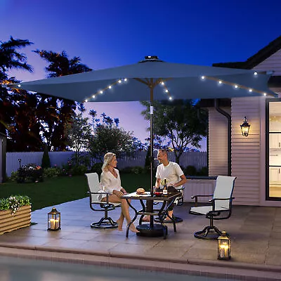 Patio Umbrella Market Hanging Tilt Outdoor UV Sun Shade Offset Crank 6.5X10ft • $64.36