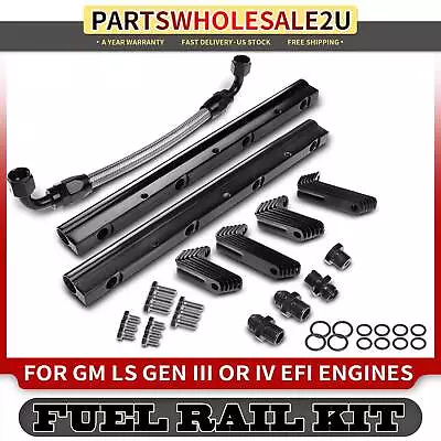 $61.99 • Buy New Fuel Rail Kits For GM LS Gen III Or IV EFI Engines LS1 LS2 LS6 LS3 L92 Black