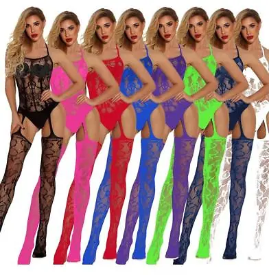 Women Ladies  Sexy Body Stocking  Lingerie Fishnet Sleepwear Underwear  Babydoll • £6.38
