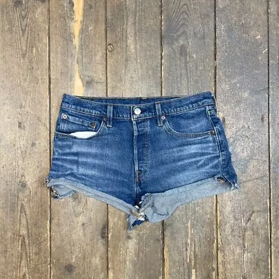 Levis 501 Denim Shorts USA 90s Denim Vintage Summer Jeans Blue Womens 30  • £15