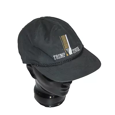 Vintage TRUMP TOWER Donald Men's Cap Hat Black Strap Back • $119.95