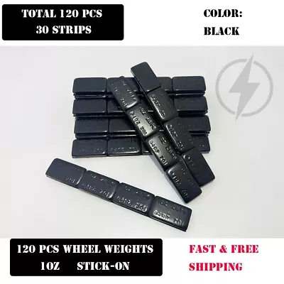 1 Box 1 Oz Black Wheel Weights Stick-on Adhesive Tape Lead-free 120 Pcs • $24.29