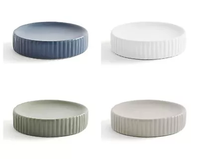 New Ceramic Ribbed Soap Dish Compact Rounded Soap Durable And Stylish M-23 • £11.99