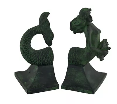 Scratch & Dent Mermaid Top And Tail Verdigris Finish Bookend Set • $29.99