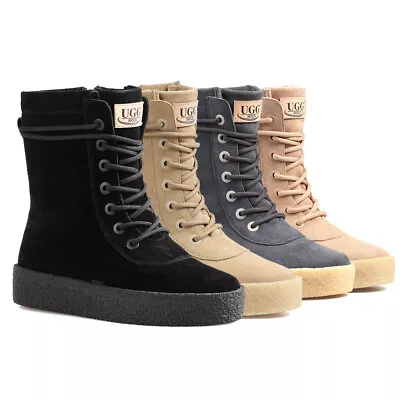UGG Boots Womens Water Resistant Premium Sheepskin Wool Ladies Lace Up Sneakers • $59.99