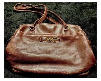 Vintage Brown/Burgundy Leather Aigner Double Strap Shoulder Bag. Okay Condition • $16