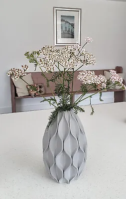 Grey Tall Waffle Vase | Nordic | Nico Vase • £16.99