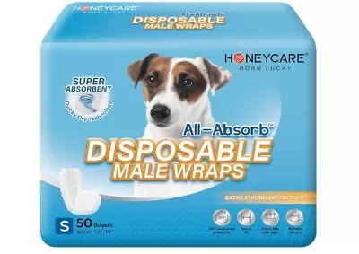50 Pack Waist Disposable Dog Diapers Male Wraps Belly Bands Pet Soft All Sizes • $21.98