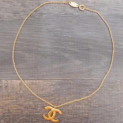 CHANEL Gold Plated CC Logos Charm Vintage Chain Necklace Pendant #418c Rise-on • £631.26