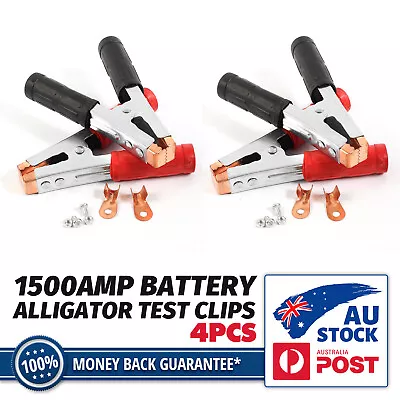 2Set 1500A Heavy Duty Alligator Battery Clamps Jumper Lead Test Clips Connector • $34.09