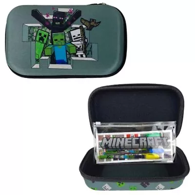 Minecraft Pencil Case Set With Stickers And Gel Pens For Kids Molded With Zi... • $23.88