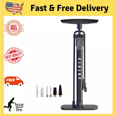 BIKE FLOOR PUMP HIGH PRESSURE Portable 160 PSI Bicycle Air Tire Ball Inflator • $14.49