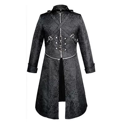 Steampunk Men Long Coat Gothic Vampire Frock Coat Medieval Halloween Mens Jacket • $43.99