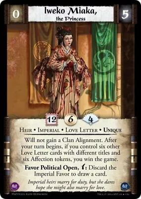 Legend Of The Five Rings L5R CCG TNO The New Order Iweko Miaka The Princess • $1.52