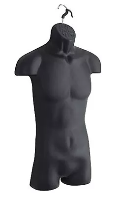 Hanging Clothing Form Display Torso Fits S - L Male Mannequin Black Hollow Back • $30.99