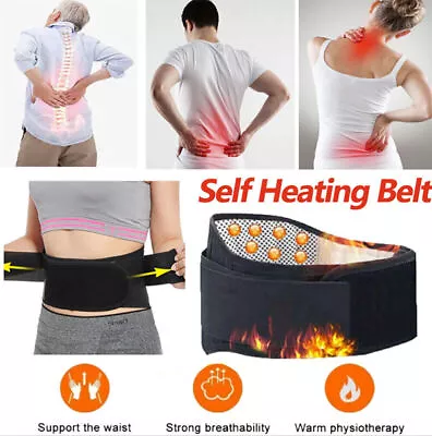 Magnetic Back Support Belt Lower Lumbar Waist Brace Self Heating Pain Relief  • $9.96