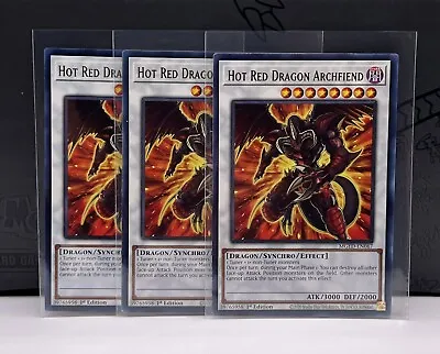Yugioh! 3x Hot Red Dragon Archfiend - MGED-EN067 Gold Rare - 1st Ed NM • $0.99