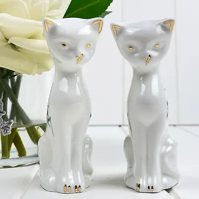 Staffordshire Vintage Pair Of Floral Cats • $59.80