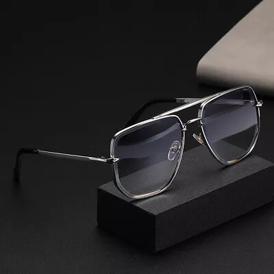 Fashion Oversized Metal Bar Square Pilot Sunglasses Mens Outdoor Shades Glasses • $10.44