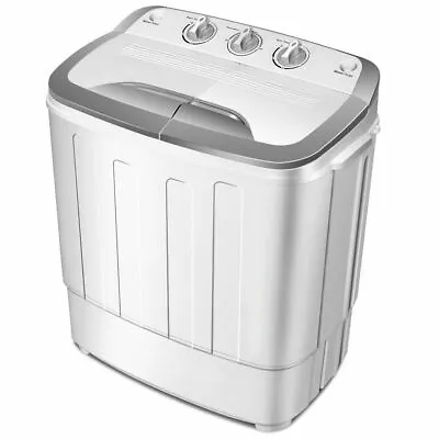Costway Compact Mini Twin Tub 13lbs Washing Machine Washer Spin Spinner • $149.49
