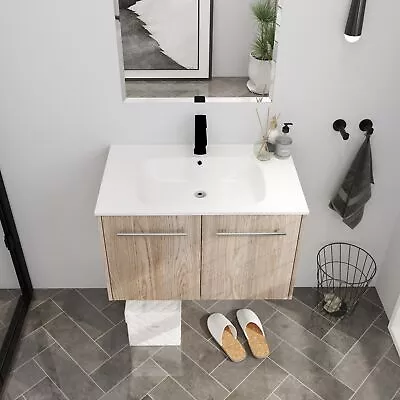30  Wall Mounted Bathroom Vanity SinkOne-piece Bathroom Vanity With Two Doors • $326.82