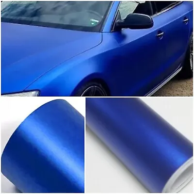 Matte Chrome Anodized Dark Blue Vinyl Car Wrap Sticker Decal Film Sheet Roll • $10.88