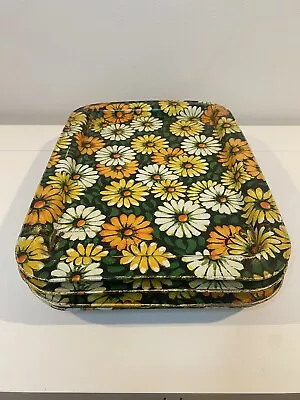 Vintage Marsh Allan 1960s TV Lap Tray Daisy Lot 4 Mod Floral Retro Metal Set • $110