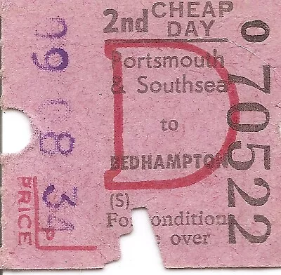 B.R.B. Ultimatic Ticket - Portsmouth & Southsea To Bedhampton • £0.75