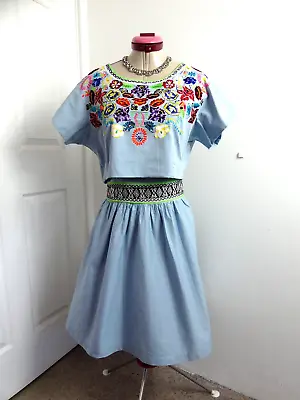 $45 • Buy ASOS Blue Embroidered DRESS Size UK 14 NWT NEW Boho Party Wedding Spring Summer
