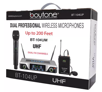 Boytone BT-104UM UHF Wireless Dual HandHeld Microphone System/Digital Display • $99.99