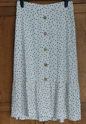 £0.99 • Buy Papaya Midi Skirt UK 12 Polka-dot, Black And White.