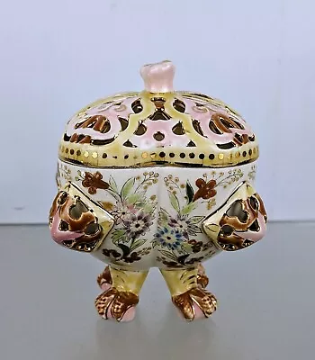 Antique Zsolnay Pecs Hungary Porcelain China Art Nouveau Reticulated Vase NR • £225