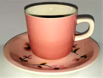 Vintage Mikasa Pink Pastelle Puff Cup And Saucer - 6 1/4  - 1974 Mid Century Mod • $14.49