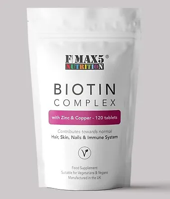 £3.99 • Buy Biotin 10,000mcg, Zinc & Copper 120 Tablets | Healthy Hair Growth Skin & Nails