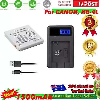 Battery And Charger For Canon NB-4L NB4L Digital IXUS 115 117 220 230 HS • $29.95