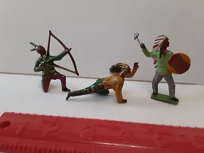 3 Old Vintage Painted Metal Toy Native American Indian Figures France • $34.99