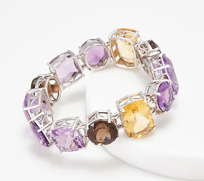 QVC 89.00 Cttw Purple Multi-Gemstone Sterling Silver Tennis 8  Bracelet • $523.68