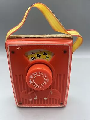 Vintage 1969 Fisher Price Music Box Pocket Radio Do-Re-Mi Red WORKS • $12.95