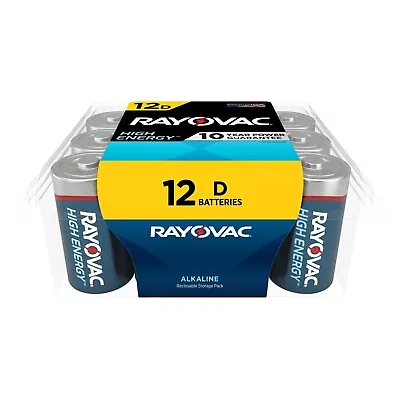 Rayovac High Energy D Batteries (12 Pack) Alkaline D Cell Batteries • $12.90