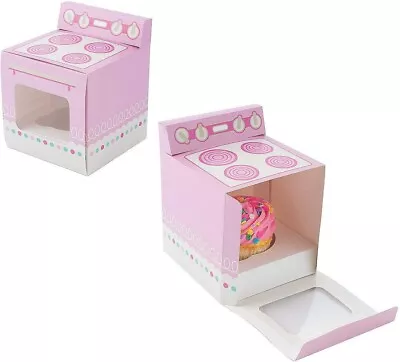 12 Oven Shaped Cupcake Favor Boxes Goody Loot Treat Baking Cooking Party Favor • $16.95