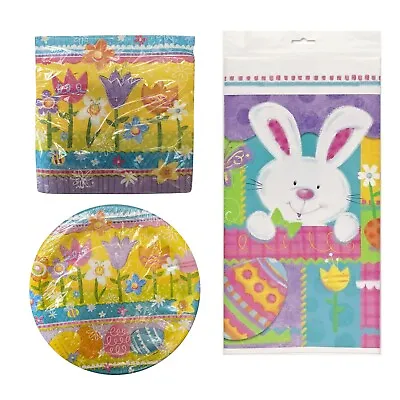 Easter Tableware Party Table Decor Bunny Easter Egg Theme Plates Napkins • £1.99