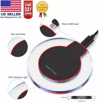 Wireless Charger Charging Pad For IPhone XS/Max/XR/8/Plus Galaxy Note 9/S9/S8 • $5.95