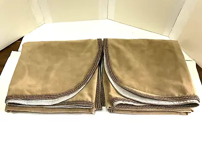 Lot Of 2 Micro Fiber Faux Suede Leather Table Cover/Skirts Light Brown 46 X43  • $59.49