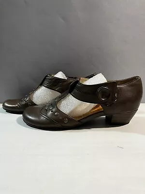 Caprice Size Uk 5.5 Brown Leather Tbar Shoes Low Heel • £17.60