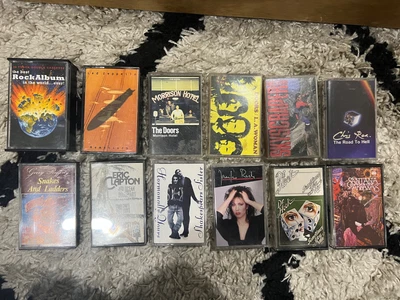 £9.99 • Buy 12 Rock Cassettes Mixed - DOORS, Santana, Clapton, Zeppelin, Best Rock Album