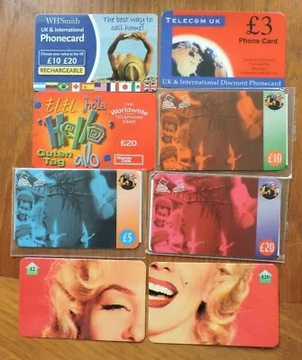 8 Assorted Uk Phonecards  (remote) No Value Collectors Item Lot 30 • £2.99