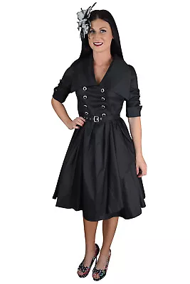 Halloween Costume Steampunk Dress Black Military Style Swing Dress • $31.96