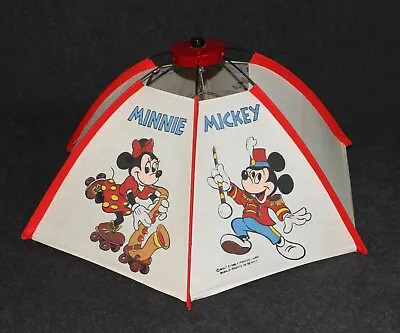 Disney Mickey Minnie Mouse Bandleader Jazz Saxophone Rollerskates Lamp Shade 60s • $57.44