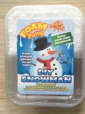 Create Make SNOWMAN KIT Christmas Build Your Own Mini Foam Putty Slime Kids • £4.59