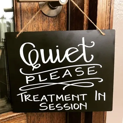 8x10 Hanging Chalkboard  Quiet Please Treatment In Session  Custom SPA SIGN • $25.97